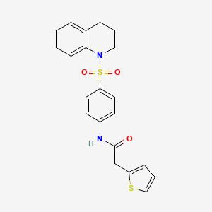 molecular formula C21H20N2O3S2 B11028744 N-[4-(3,4-dihydroquinolin-1(2H)-ylsulfonyl)phenyl]-2-(thiophen-2-yl)acetamide 