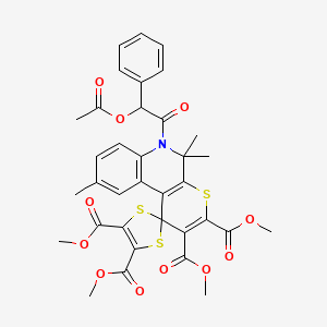 Tetramethyl 6'-[(acetyloxy)(phenyl)acetyl]-5',5',9'-trimethyl-5',6'-dihydrospiro[1,3-dithiole-2,1'-thiopyrano[2,3-c]quinoline]-2',3',4,5-tetracarboxylate