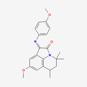 molecular formula C22H24N2O3 B11028759 (1E)-8-methoxy-1-[(4-methoxyphenyl)imino]-4,4,6-trimethyl-5,6-dihydro-4H-pyrrolo[3,2,1-ij]quinolin-2(1H)-one 