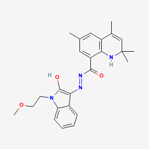 N'-[(3E)-1-(2-methoxyethyl)-2-oxo-1,2-dihydro-3H-indol-3-ylidene]-2,2,4,6-tetramethyl-1,2-dihydroquinoline-8-carbohydrazide