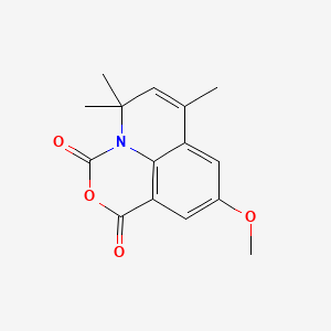 9-methoxy-5,5,7-trimethyl-1H,5H-[1,3]oxazino[5,4,3-ij]quinoline-1,3-dione