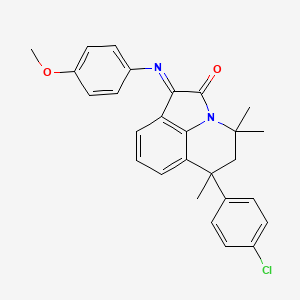 (1E)-6-(4-chlorophenyl)-1-[(4-methoxyphenyl)imino]-4,4,6-trimethyl-5,6-dihydro-4H-pyrrolo[3,2,1-ij]quinolin-2(1H)-one