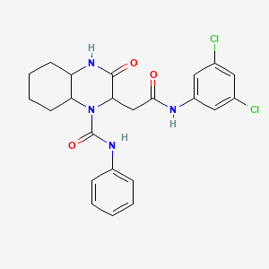 molecular formula C23H24Cl2N4O3 B11028801 2-{2-[(3,5-dichlorophenyl)amino]-2-oxoethyl}-3-oxo-N-phenyloctahydroquinoxaline-1(2H)-carboxamide 