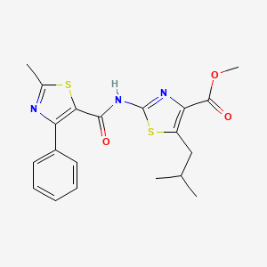 molecular formula C20H21N3O3S2 B11028814 Methyl 2-{[(2-methyl-4-phenyl-1,3-thiazol-5-yl)carbonyl]amino}-5-(2-methylpropyl)-1,3-thiazole-4-carboxylate 