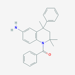 molecular formula C25H26N2O B11028824 (6-amino-2,2,4-trimethyl-4-phenyl-3,4-dihydroquinolin-1(2H)-yl)(phenyl)methanone 