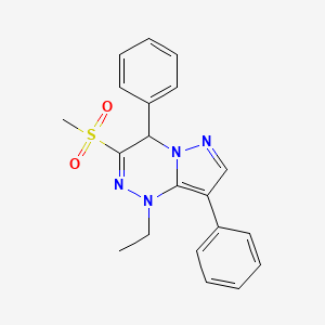 molecular formula C20H20N4O2S B11028830 1-Ethyl-3-(methylsulfonyl)-4,8-diphenyl-1,4-dihydropyrazolo[5,1-c][1,2,4]triazine 