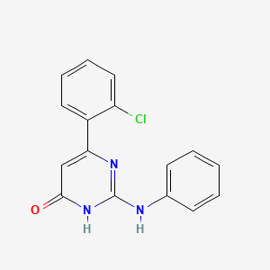 molecular formula C16H12ClN3O B11028852 2-anilino-6-(2-chlorophenyl)-4(3H)-pyrimidinone 