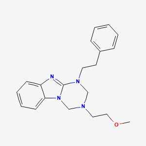 molecular formula C20H24N4O B11028857 3-(2-Methoxyethyl)-1-(2-phenylethyl)-1,2,3,4-tetrahydro[1,3,5]triazino[1,2-a]benzimidazole 