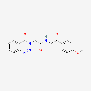 molecular formula C18H16N4O4 B11028897 N-[2-(4-methoxyphenyl)-2-oxoethyl]-2-(4-oxo-1,2,3-benzotriazin-3(4H)-yl)acetamide 