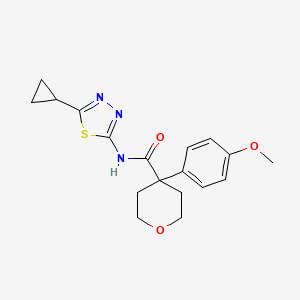 N-(5-cyclopropyl-1,3,4-thiadiazol-2-yl)-4-(4-methoxyphenyl)tetrahydro-2H-pyran-4-carboxamide