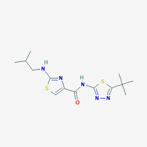 molecular formula C14H21N5OS2 B11028900 N-[(2E)-5-tert-butyl-1,3,4-thiadiazol-2(3H)-ylidene]-2-[(2-methylpropyl)amino]-1,3-thiazole-4-carboxamide 