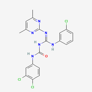 1-{(Z)-[(3-chlorophenyl)amino][(4,6-dimethylpyrimidin-2-yl)amino]methylidene}-3-(3,4-dichlorophenyl)urea