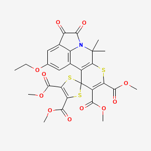 tetramethyl 2'-ethoxy-7',7'-dimethyl-4',5'-dioxo-4',5'-dihydro-7'H-spiro[1,3-dithiole-2,11'-pyrrolo[3,2,1-ij]thiopyrano[2,3-c]quinoline]-4,5,9',10'-tetracarboxylate