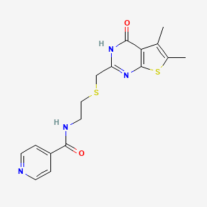 N-(2-{[(4-hydroxy-5,6-dimethylthieno[2,3-d]pyrimidin-2-yl)methyl]sulfanyl}ethyl)pyridine-4-carboxamide