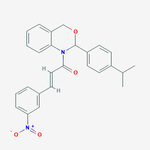 (2E)-3-(3-nitrophenyl)-1-{2-[4-(propan-2-yl)phenyl]-2H-3,1-benzoxazin-1(4H)-yl}prop-2-en-1-one