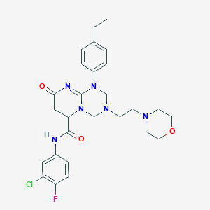 N-(3-chloro-4-fluorophenyl)-1-(4-ethylphenyl)-3-[2-(morpholin-4-yl)ethyl]-8-oxo-1,3,4,6,7,8-hexahydro-2H-pyrimido[1,2-a][1,3,5]triazine-6-carboxamide