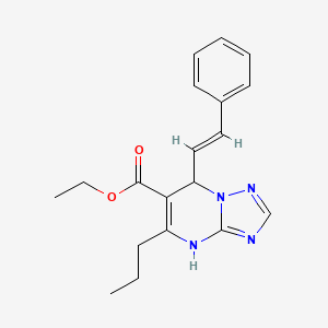 molecular formula C19H22N4O2 B11028978 ethyl 7-[(E)-2-phenylethenyl]-5-propyl-4,7-dihydro[1,2,4]triazolo[1,5-a]pyrimidine-6-carboxylate 