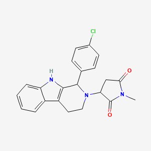 molecular formula C22H20ClN3O2 B11028993 3-[1-(4-chlorophenyl)-1,3,4,9-tetrahydro-2H-beta-carbolin-2-yl]-1-methylpyrrolidine-2,5-dione 