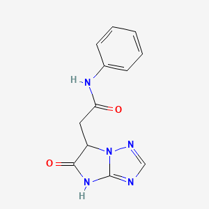 molecular formula C12H11N5O2 B11029017 2-(5-oxo-5,6-dihydro-4H-imidazo[1,2-b][1,2,4]triazol-6-yl)-N-phenylacetamide CAS No. 1158786-58-3