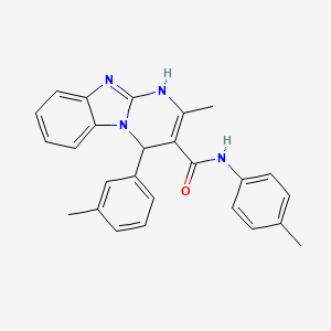 molecular formula C26H24N4O B11029040 2-methyl-4-(3-methylphenyl)-N-(4-methylphenyl)-1,4-dihydropyrimido[1,2-a]benzimidazole-3-carboxamide 