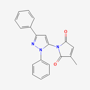 molecular formula C20H15N3O2 B11029042 1-(1,3-diphenyl-1H-pyrazol-5-yl)-3-methyl-1H-pyrrole-2,5-dione 