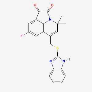 6-[(1H-benzimidazol-2-ylsulfanyl)methyl]-8-fluoro-4,4-dimethyl-4H-pyrrolo[3,2,1-ij]quinoline-1,2-dione