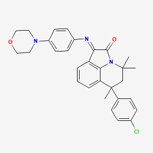 molecular formula C30H30ClN3O2 B11029054 (1E)-6-(4-chlorophenyl)-4,4,6-trimethyl-1-{[4-(morpholin-4-yl)phenyl]imino}-5,6-dihydro-4H-pyrrolo[3,2,1-ij]quinolin-2(1H)-one 