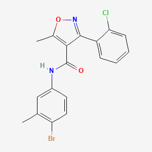 molecular formula C18H14BrClN2O2 B11029066 N-(4-bromo-3-methylphenyl)-3-(2-chlorophenyl)-5-methyl-1,2-oxazole-4-carboxamide 