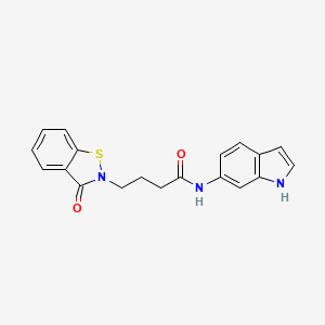 molecular formula C19H17N3O2S B11029078 N-(1H-indol-6-yl)-4-(3-oxo-1,2-benzothiazol-2(3H)-yl)butanamide 