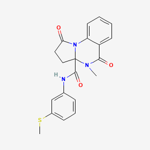 molecular formula C20H19N3O3S B11029086 4-methyl-N-[3-(methylsulfanyl)phenyl]-1,5-dioxo-2,3,4,5-tetrahydropyrrolo[1,2-a]quinazoline-3a(1H)-carboxamide 