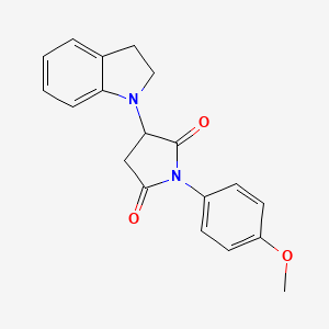 molecular formula C19H18N2O3 B11029089 3-(2,3-dihydro-1H-indol-1-yl)-1-(4-methoxyphenyl)pyrrolidine-2,5-dione 