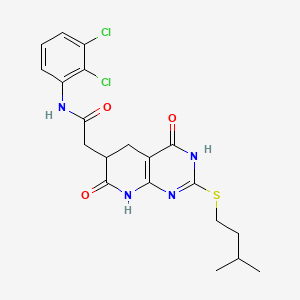 N-(2,3-dichlorophenyl)-2-{2-[(3-methylbutyl)sulfanyl]-4,7-dioxo-1,4,5,6,7,8-hexahydropyrido[2,3-d]pyrimidin-6-yl}acetamide