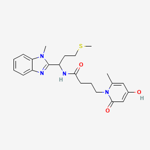 molecular formula C22H28N4O3S B11029098 4-(4-hydroxy-6-methyl-2-oxopyridin-1(2H)-yl)-N-[1-(1-methyl-1H-benzimidazol-2-yl)-3-(methylsulfanyl)propyl]butanamide 