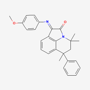 (1E)-1-[(4-methoxyphenyl)imino]-4,4,6-trimethyl-6-phenyl-5,6-dihydro-4H-pyrrolo[3,2,1-ij]quinolin-2(1H)-one