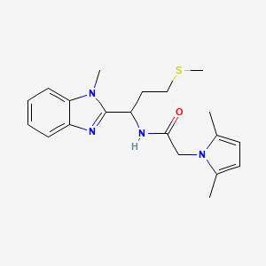 molecular formula C20H26N4OS B11029111 2-(2,5-dimethyl-1H-pyrrol-1-yl)-N-[1-(1-methyl-1H-benzimidazol-2-yl)-3-(methylsulfanyl)propyl]acetamide 