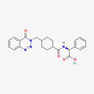 (2S)-2-[[4-[(4-oxo-1,2,3-benzotriazin-3-yl)methyl]cyclohexanecarbonyl]amino]-2-phenylacetic acid