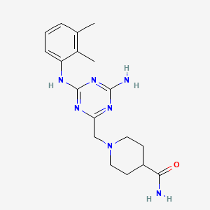 1-({4-Amino-6-[(2,3-dimethylphenyl)amino]-1,3,5-triazin-2-yl}methyl)piperidine-4-carboxamide