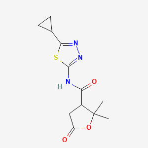 N-(5-cyclopropyl-1,3,4-thiadiazol-2-yl)-2,2-dimethyl-5-oxotetrahydrofuran-3-carboxamide