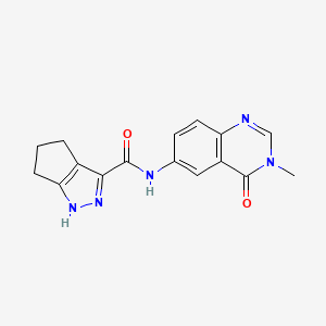 molecular formula C16H15N5O2 B11029142 N-(3-methyl-4-oxo-3,4-dihydroquinazolin-6-yl)-2,4,5,6-tetrahydrocyclopenta[c]pyrazole-3-carboxamide 