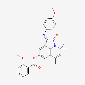 molecular formula C29H26N2O5 B11029150 (1E)-1-[(4-methoxyphenyl)imino]-4,4,6-trimethyl-2-oxo-1,2-dihydro-4H-pyrrolo[3,2,1-ij]quinolin-8-yl 2-methoxybenzoate 