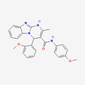 molecular formula C26H24N4O3 B11029193 4-(2-methoxyphenyl)-N-(4-methoxyphenyl)-2-methyl-1,4-dihydropyrimido[1,2-a]benzimidazole-3-carboxamide 