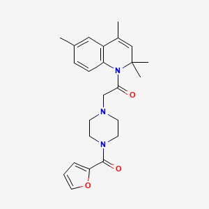 molecular formula C24H29N3O3 B11029201 2-[4-(2-furylcarbonyl)piperazino]-1-[2,2,4,6-tetramethyl-1(2H)-quinolinyl]-1-ethanone 