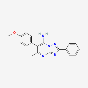 molecular formula C19H17N5O B11029214 6-(4-Methoxyphenyl)-5-methyl-2-phenyl[1,2,4]triazolo[1,5-a]pyrimidin-7-amine 