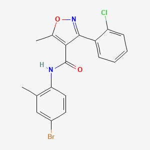 molecular formula C18H14BrClN2O2 B11029232 N-(4-bromo-2-methylphenyl)-3-(2-chlorophenyl)-5-methyl-1,2-oxazole-4-carboxamide 