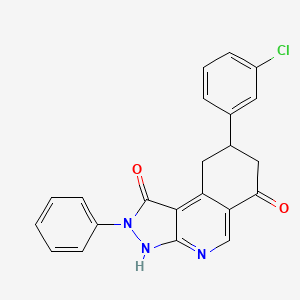 molecular formula C22H16ClN3O2 B11029236 8-(3-chlorophenyl)-2-phenyl-2,3,8,9-tetrahydro-1H-pyrazolo[3,4-c]isoquinoline-1,6(7H)-dione 