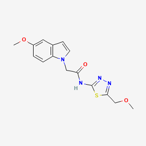 2-(5-methoxy-1H-indol-1-yl)-N-[(2E)-5-(methoxymethyl)-1,3,4-thiadiazol-2(3H)-ylidene]acetamide