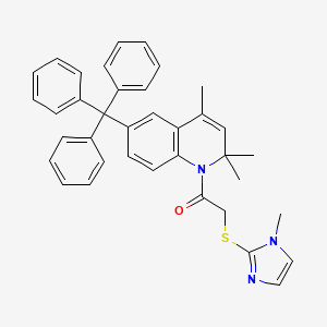 2-[(1-methyl-1H-imidazol-2-yl)sulfanyl]-1-(2,2,4-trimethyl-6-tritylquinolin-1(2H)-yl)ethanone