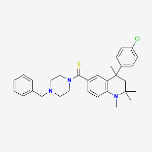 (4-Benzylpiperazin-1-yl)[4-(4-chlorophenyl)-1,2,2,4-tetramethyl-1,2,3,4-tetrahydroquinolin-6-yl]methanethione