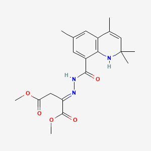 molecular formula C20H25N3O5 B11029269 dimethyl (2E)-2-{2-[(2,2,4,6-tetramethyl-1,2-dihydroquinolin-8-yl)carbonyl]hydrazinylidene}butanedioate 