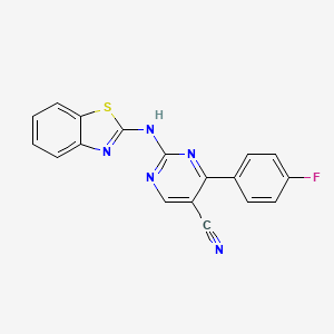 2-(Benzothiazol-2-ylamino)-4-(4-fluoro-phenyl)-pyrimidine-5-carbonitrile